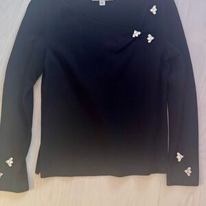 St John Black Long Sleeve Top with Accents size. 4